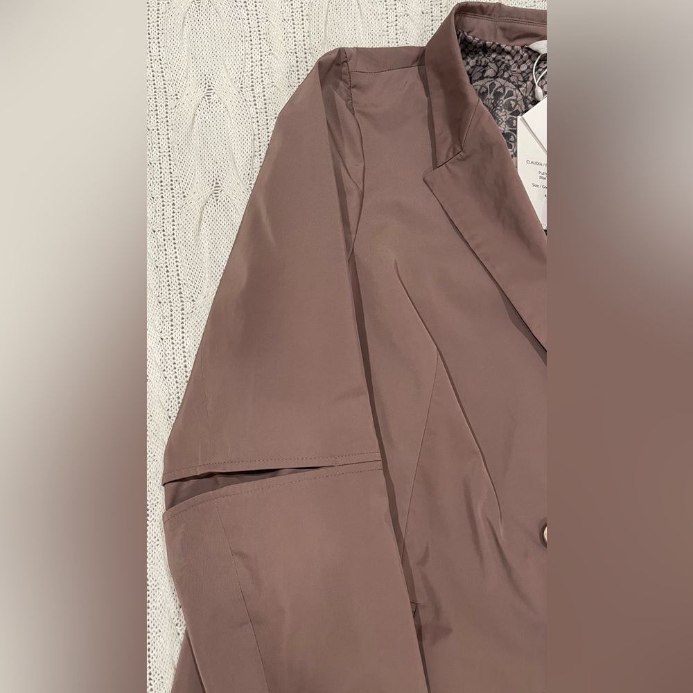 NWT Sosken Studios Trench Raincoat Lightweight Mastic Women’s L - Picture 4 of 8